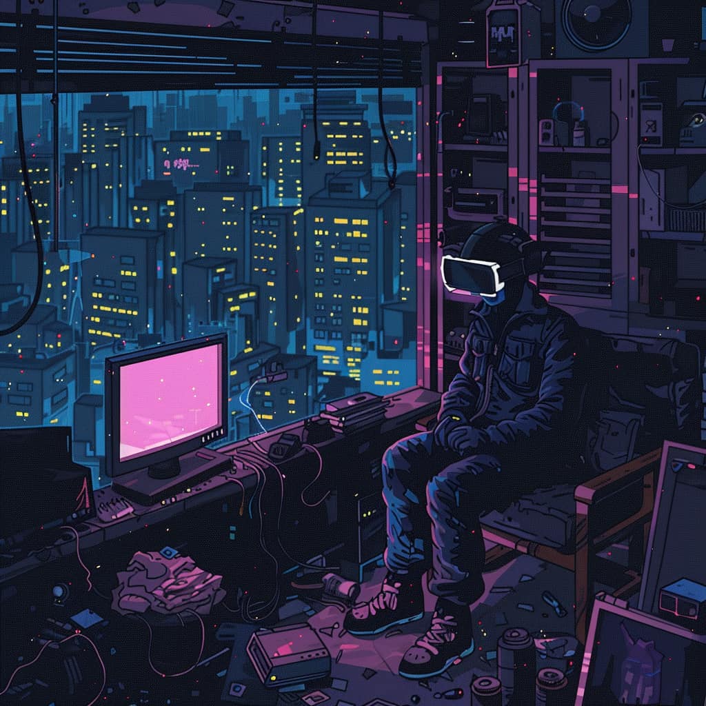 This meme is a humorous image of a person sitting in a dark, cluttered room surrounded by computers and gaming equipment. The person is wearing a VR headset and has a "I'm not arguing, I'm just explaining why I'm right" expression on their face, with the text "I'm not arguing, I'm just explaining why I'm right" appearing on the screen in front of them. The image is meant to poke fun at the stereotype of a "gamer" being argumentative and dismissive of others' opinions.